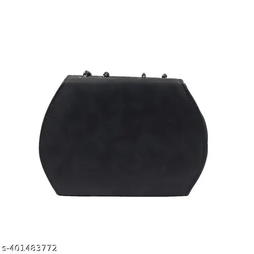 Mozi sling bag, black fabric, designed for women
