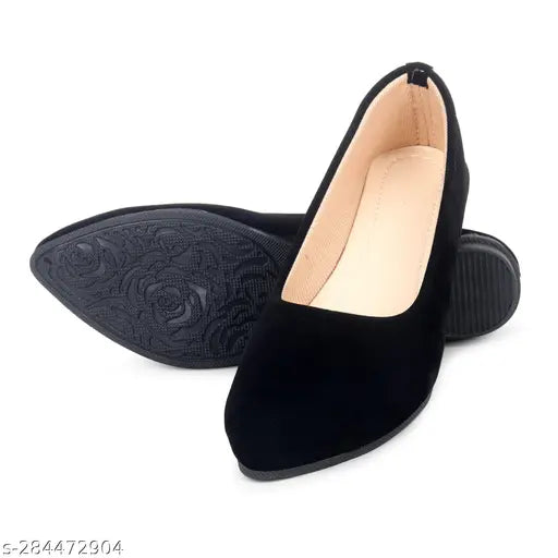 Black suede flat sandal, open-toed with embellished design
