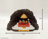 Hand-crafted poly resin Mata Vaishno Devi Darbar idol, 15cmx10cmx7.5cm, ideal for Navratri puja and spiritual décor