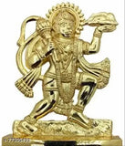 Brass gold Hanuman ji idol, 11 cm tall for VastuPuja and home decor, India origin