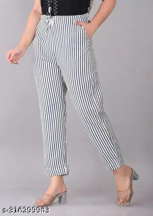 Grey cotton trousers with pure cotton lining for women from Khwaahish Creations