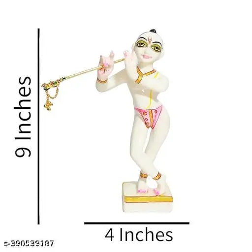 Marble Radha Krishna Murti Idol (9 inches), symbolizing eternal love. Ideal for Pooja rooms, home decor, and wedding gifts