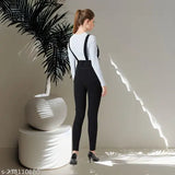 Denim striped women's new fancy jumpsuit with long sleeves, adjustable strap. Full length dungaree pant and separated top from BuyNewTrend. In package: 1 Dungaree Pant, 1 Top. Size Chart in inches. Made in India