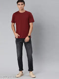 Organic Chics Black-Maroon men's cotton T-shirt combo (S-38, M-40, L-42) for gym and style