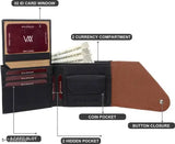 Tan faux leather men's wallet, 5 card slots, textured design. Durable accessory for men's essentials