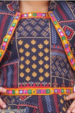Rayon dhuti kurti set girls, printed top and bottom with three-quarter sleeves, Indian ethnic wear on display