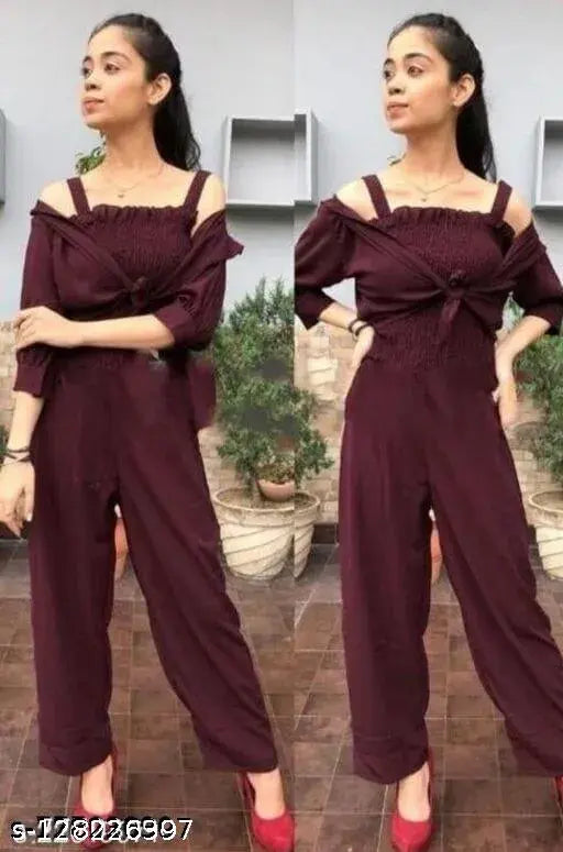 Sleeveless women's jumpsuit in American crepe fabric - Solid design for parties