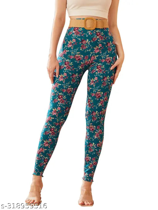 Printed Lycra jeggings for women, size 26, Indian fashion trend