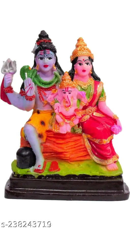 12cm multicolor polyresin Shankar Shiva statue, Hindu god idol for home temple decor