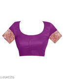 Banarasi silk saree with intricate art design, purple border, soft silken blend for women