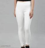 White lycra leggings with ankle length cut, designed for flexibility and movement