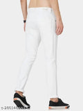 White denim jeans for men, mid-rise, five pockets, clean wash, made in India. Size 28/42, 30/42, 32/43, 34/43