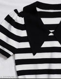 Striped Lycra short-sleeved women's crop top, Indian made partywear essential for S, M, L, XL sizes