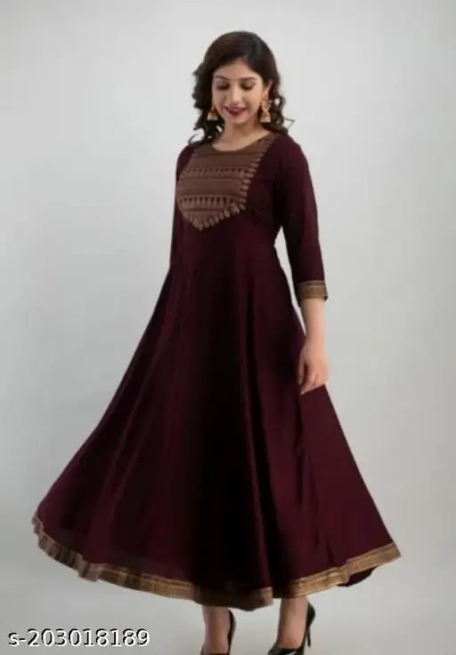 Rayon Aagam Attractive Kurtis, solid combo, three-quarter sleeves, Indian fashion