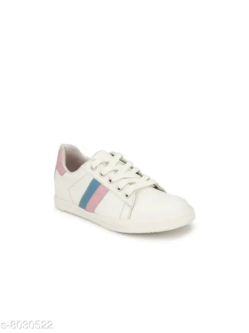 White genuine leather breathable antiskid sneakers for kids, lace-up closure
