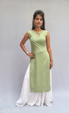 Diyaz women's crepe kurta set in solid pattern, best for western look, sleeveless palazzos with XS to XXXL sizes available, India origin