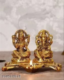 Metal Lakshmi Laxmi Ganesh statue, Indian handicraft and artifact for Diwali home decoration