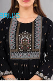 Tajmahal embroidered black kurta, intricate floral pattern