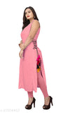 Rayon sleeveless Aagyeyi refined kurti for women, single solid color, Maha Price Drop Sale, India