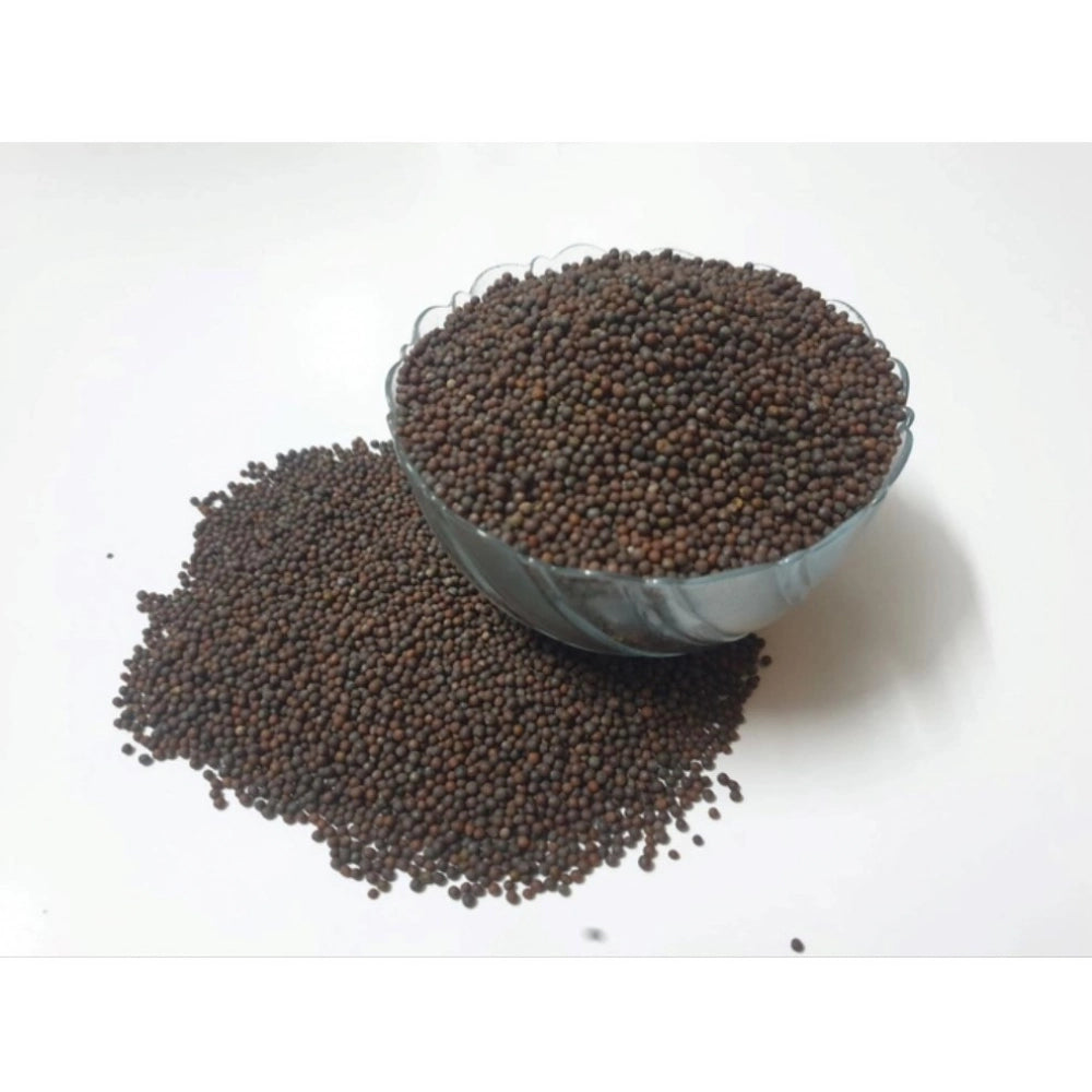 Mustard microgreen seeds in a bowl, easy to grow, quick harvest
