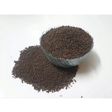 Mustard microgreen seeds in a bowl, easy to grow, quick harvest