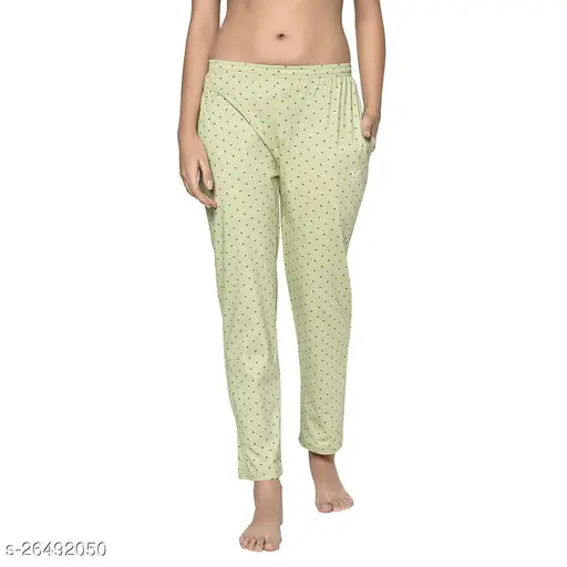 White and navy blue Clapton brand women's pyjamas, lounge pants with polka dot trim