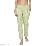White and navy blue Clapton brand women's pyjamas, lounge pants with polka dot trim