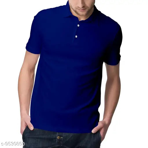 Mens Polo Neck Classic T-Shirt Half Sleeve