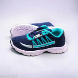 MLQ sports shoes for kids, blue upper with white sole, blue shoelaces, lightweight and breathable, unisex design