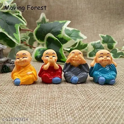 Handcrafted 10cm Buddha Statue set, Indian poly resin figurines for home decor or gift