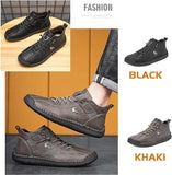 Brown synthetic leather high top hiking shoes for men, thickened sole with lace closure, UK/IND size 6 / US size 8 / EUR size 40, suitable for casual outdoor activities