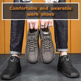 Men's high top hiking shoes, synthetic leather with rubber sole, thickened design in brown color, casual outdoor footwear package contains 1 pair UK/IND size 6, US size 8, EUR size 40