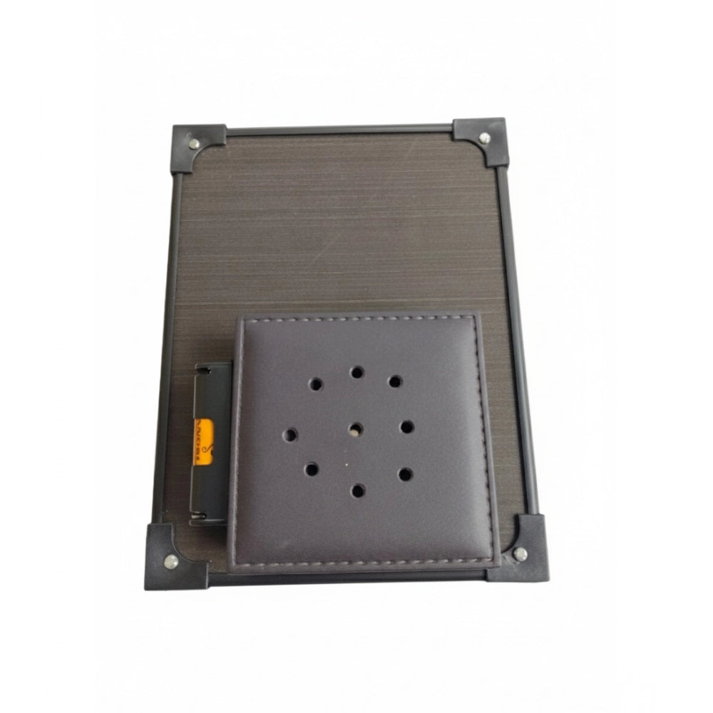 Multicolor wooden Lord Ganesha tabletop devotional player, plays audio when light falls on photo (8x6 inches), battery operated with included 2x AA batteries