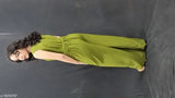 Sleeveless crepe jumpsuit for women, solid net pattern, XL size, Indian-made fashion