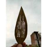 Custom Portrait on Natural Leaf - Evergreen Friendship, Preserved leaf artwork with unique texture and character