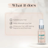 Transparent water-based unisex hair perfume, alcohol & paraben free - Amphil Drift fragrance blend with coriander, bergamot, and juniper berries