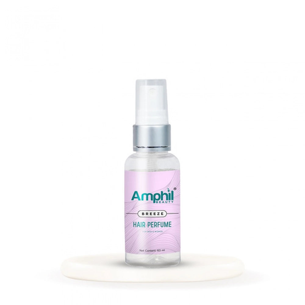 Transparent water-based unisex hair perfume, alcohol and paraben free - Breeze by Amphil beauty, radiant citrusy-fruity scent for everyday or special occasions