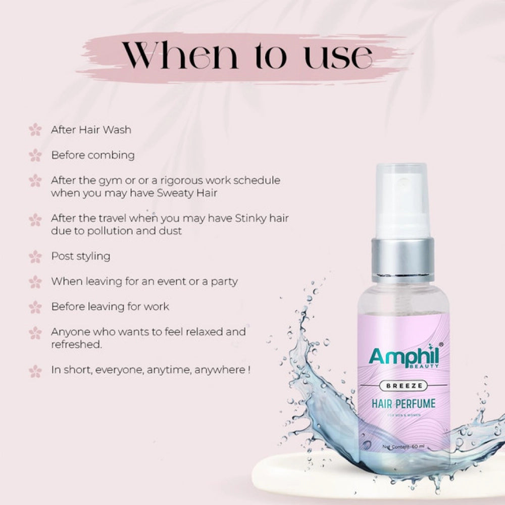 Transparent water-based unisex hair perfume, alcohol-free & paraben-free. Sun-kissed orange & peach scent for everyday or special occasions. Travel-friendly packaging