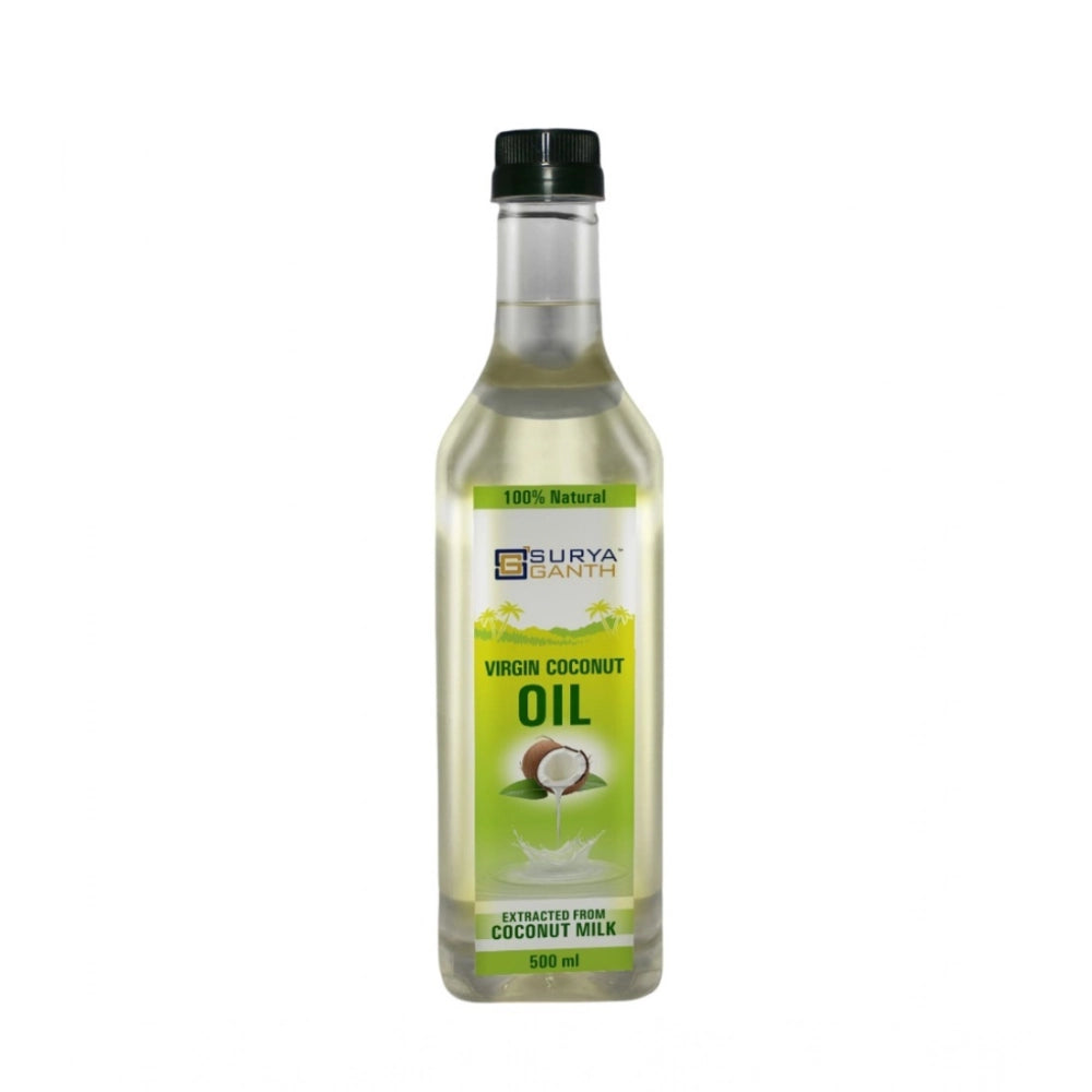 Surya Ganth Virgin Coconut Oil, vegetarian liquid oil extracted from coconut milk, traditional herbal ingredients for external use only