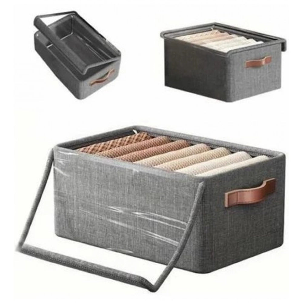 Multicolor polypropylene foldable storage bag with lid, ideal for storing clothes, blankets, and seasonal items. Lightweight, breathable, and long-lasting fabric. Dust-free storage with included lid. Convenient lifting handles