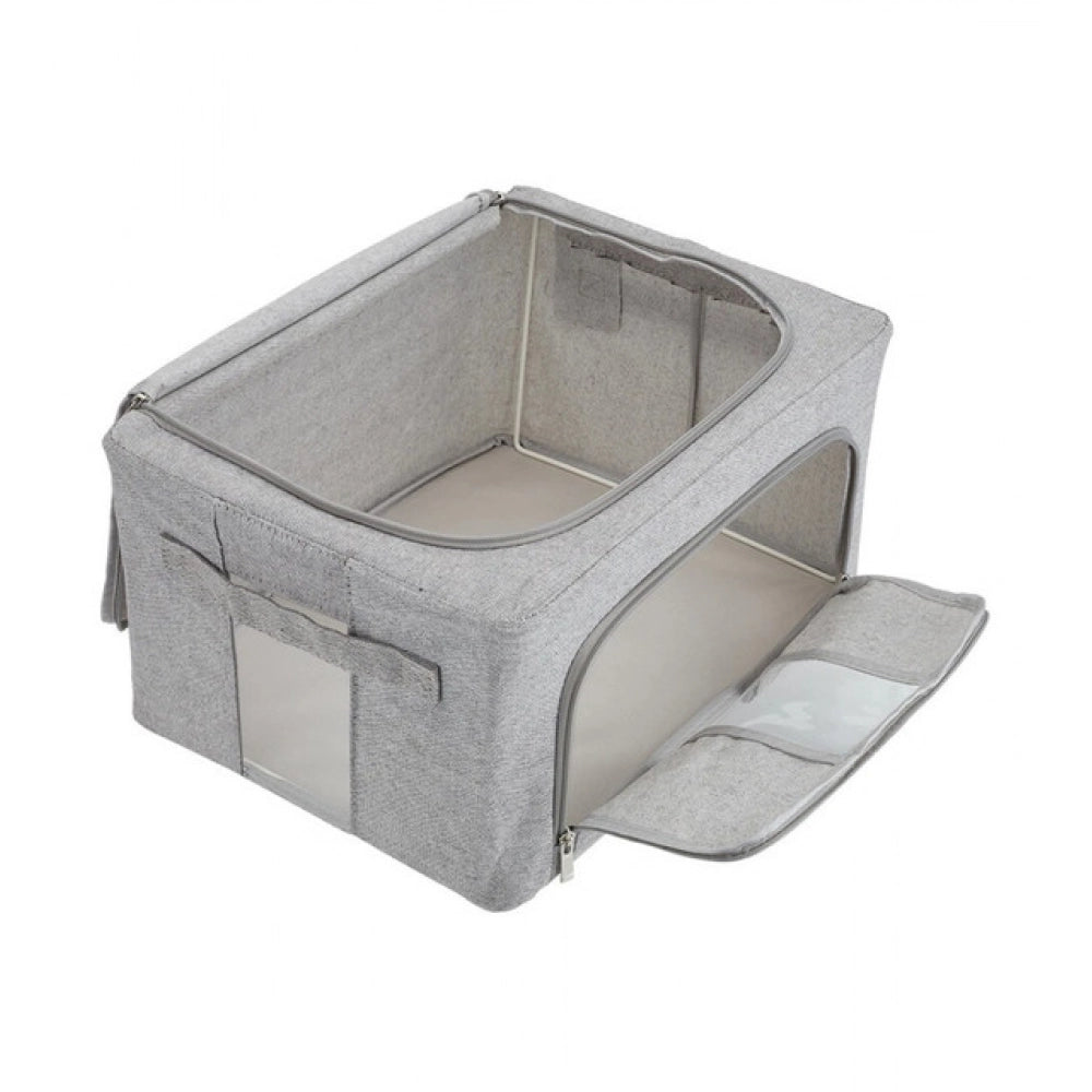 Multicolor polypropylene storage box with clear viewing window, ideal for organizing clothes, shirts, sarees. Perfect for home organization in bedrooms, wardrobes, and under-bed storage