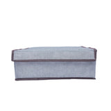 Multi-colored polypropylene storage box with three compartments for organized storage of clothes, accessories, toys, or household items