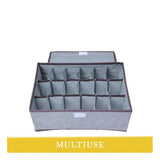 Multicolor polypropylene 3-compartment storage box for organized clothes, accessories, & household items