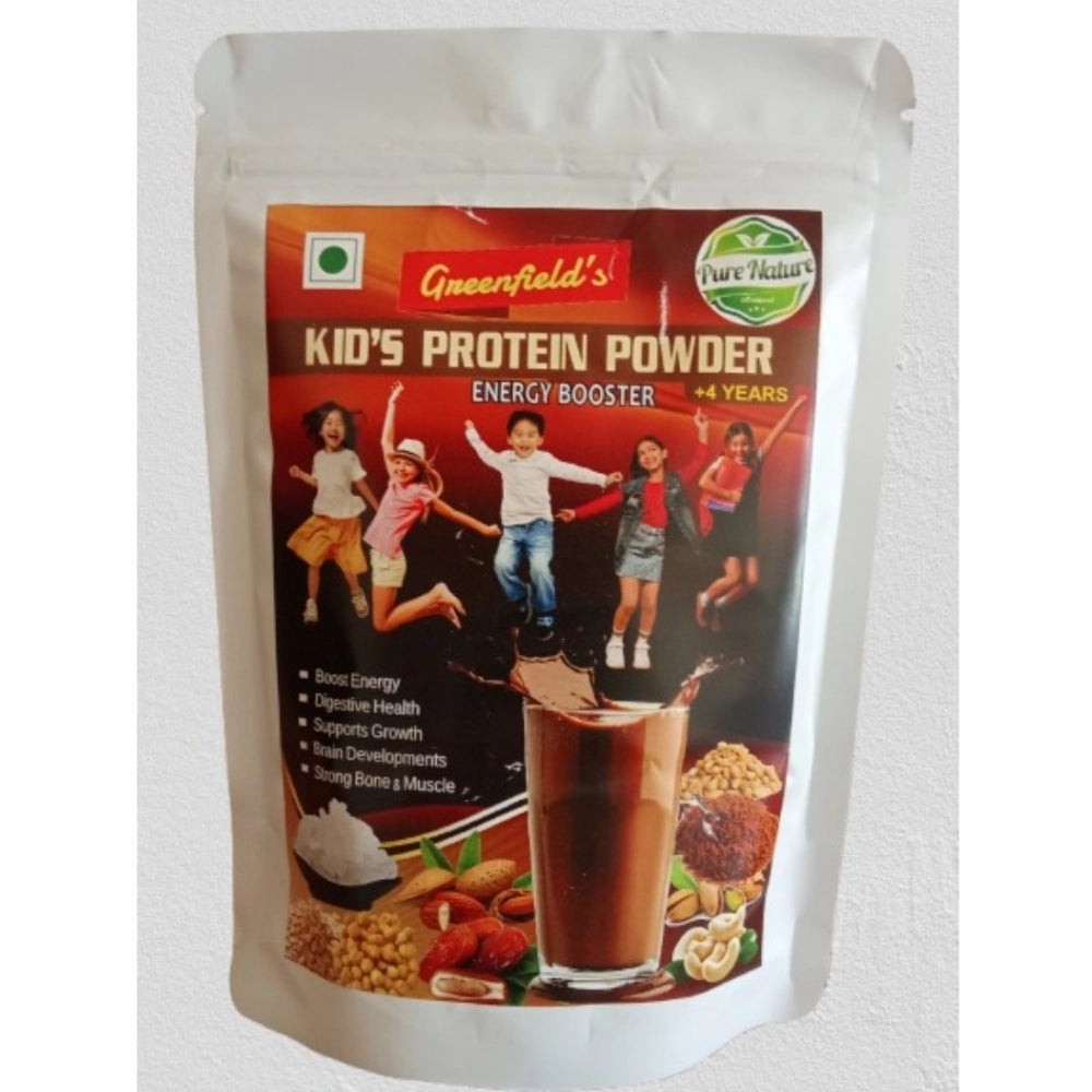 Greenfield's Kids Protein Powder (200GM) - Almond, Cashew, Pistachio, Date, Peanut, Gram, Oats, Barley, Cocoa, Milk, Rock Sugar, nourishing drink for growing children in standing zip pouch