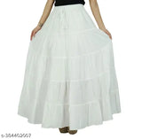 White ruffled skirt with scalloped trim