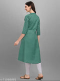 Teal embroidered Anarkali kurta, traditional women's attire