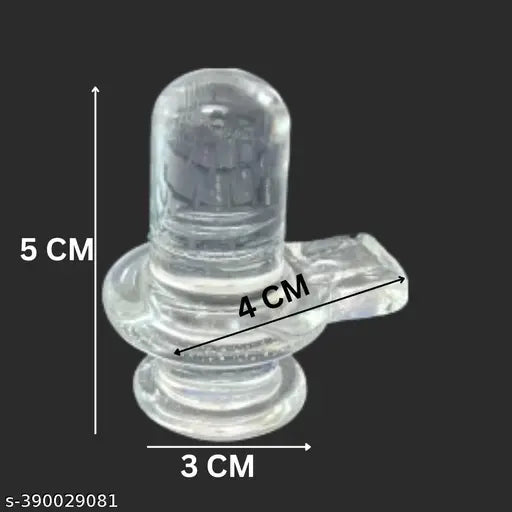Pure crystal white Shivling idol, 4cm x 5cm x 3cm for home decor from Haridwar Trends, Indian-crafted crystalline figurine