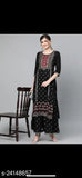 Trendy rayon printed net kurta with palazzos, three-quarter sleeves - vibrant Indian traditional wear