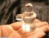 Indian-origin 4cm Sphatik Crystal Shivling for Pooja, handcrafted glass sculpture