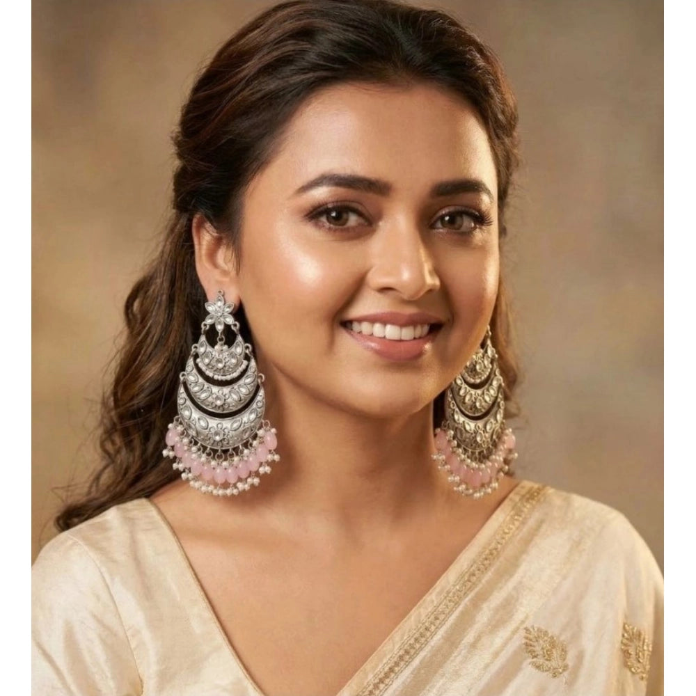 Multicolor zinc alloy gold-plated chandbali earrings for women - avoid water and harsh chemicals